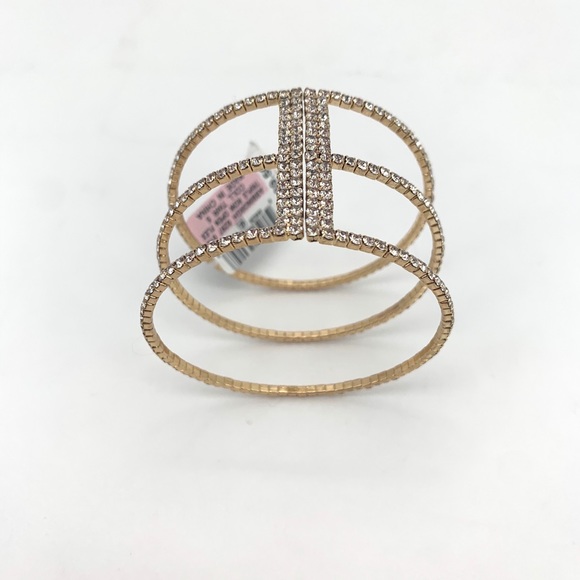 4/$25 INC Gold Silver Crystal Cuff Bracelet NEW - Picture 5 of 6